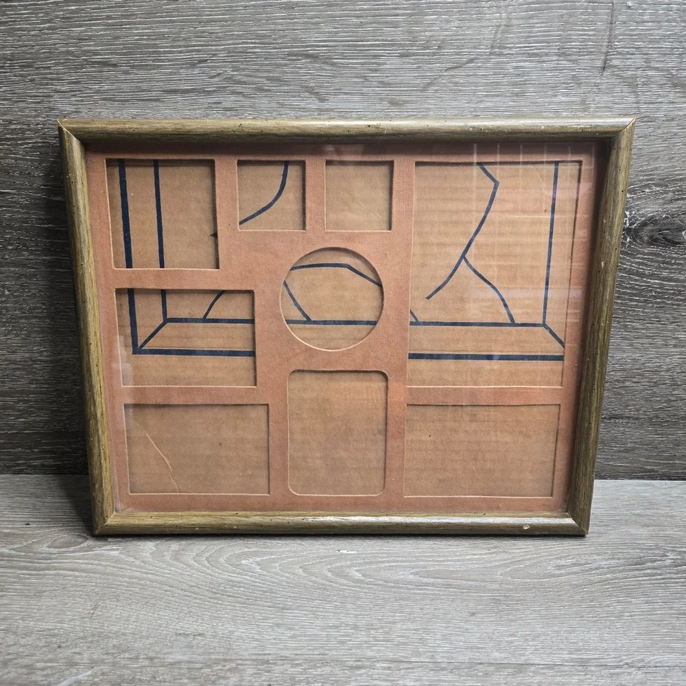 Vintage Wooden Multi Photo Frame Wall Hanging Collage Display 8 Openings 15 x 12
